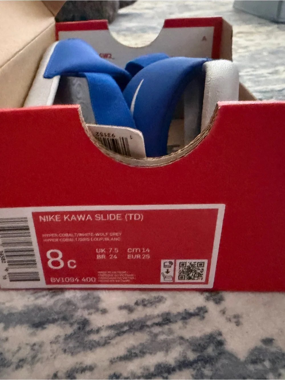 Nike Toddler Blue Slide Sandals with Back Strap - 8C